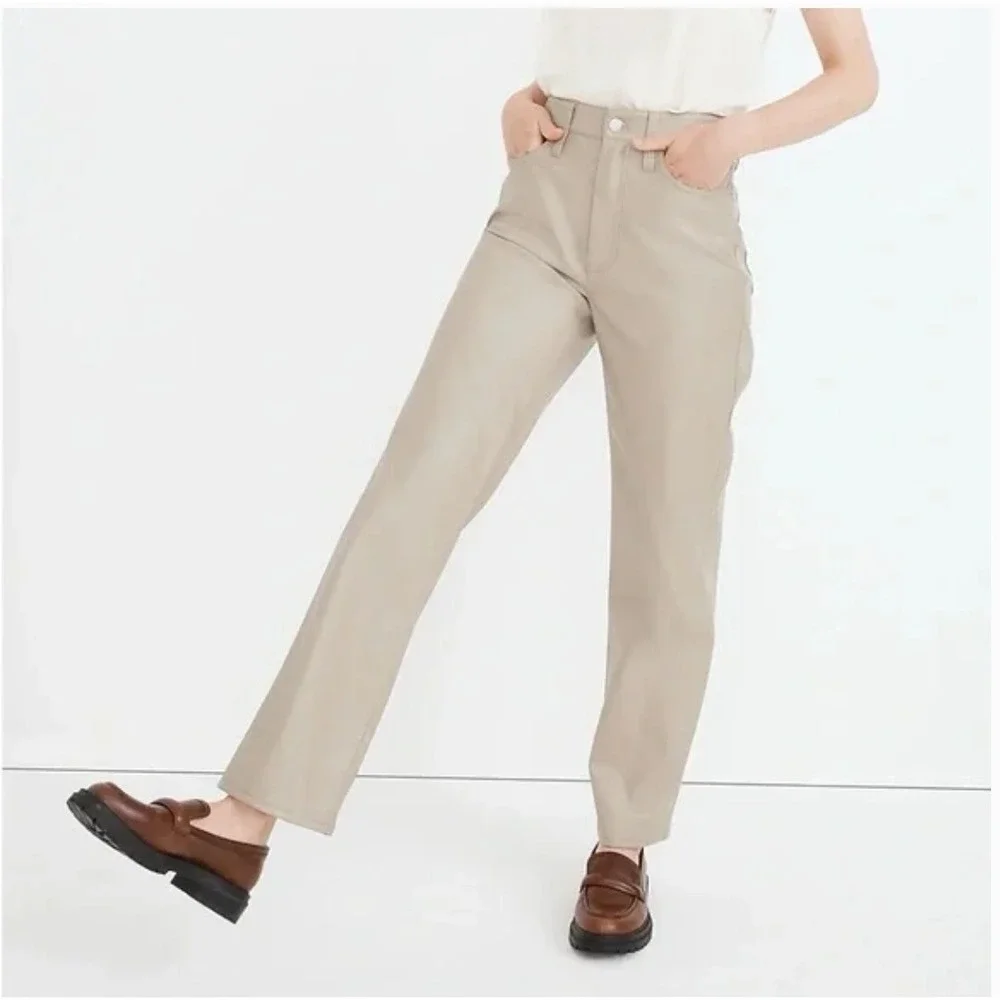 Madewell The Perfect Vintage‎ Straight Faux Leather Jean Size 25